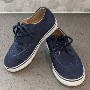 Boys Janie & Jack Navy Blue Suede Oxford Dress Shoes Size 10